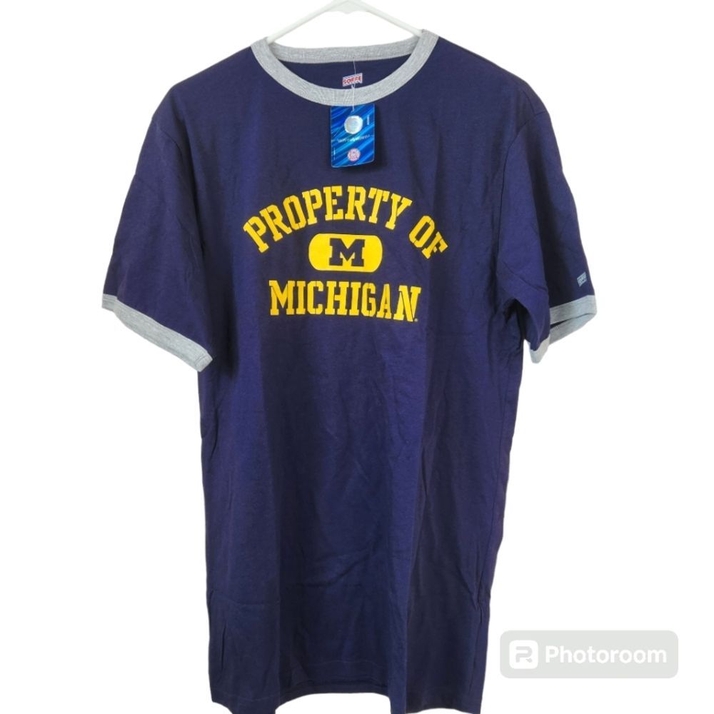 NEW Michigan Wolverines Property of Michigan Short Sleeve Crewneck Tee L